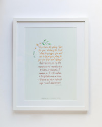 Leikos: Jeremiah 29:11 Samoan/English - I know the Plans I have for You: Floral Green (White)  A3