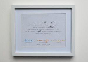 Samoan: Prayer Samoan: Peace, Courage, Wisdom - Spring (White) Tabletop