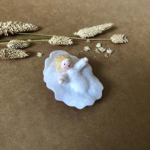 BABY IN WALNUT MANGER ~ HANGING DECORATION ~ AMBROSIUS CHRISTMAS