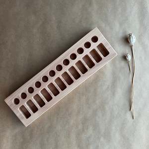 Crayons: CRAYON HOLDER ~ STOCKMAR 12 BLOCK + 12 STICK CRAYONS ~ NZ MADE MACROCARPA