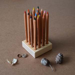 Pencils: WOODEN PENCIL HOLDER ~ 16 holes