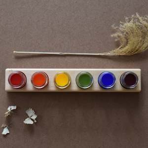 Paints: WOODEN PAINT TRAY SET ~ 6 HOLE