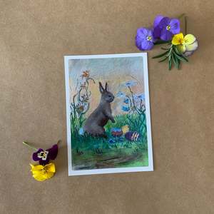 Easter: EASTER HARE POSTCARD ~ MARGARET HUNT