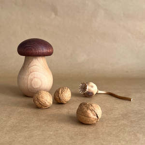 BROWN TOADSTOOL NUTCRACKER ~ CORVUS