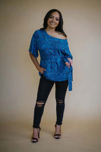 Luana: LUANA FLUTTER TOP BLUE- TT134