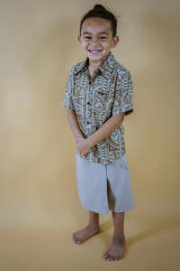 Lemele: LEIMELE BOY'S TENCEL RAYON SHIRT BSCS01 BROWN