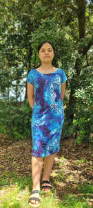 Womens Sale: SIALEI LADIES STRETCH DRESS-LD3118 BLUE SHADE