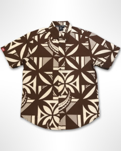 Mens Short Sleeve Shirt: PULE MEN'S COTTON SHIRT MSS001 BROWN