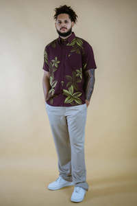 Mens Short Sleeve Shirt: TOLU TENCEL MEN'S SHIRT TSCSS12 BROWN