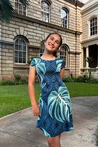 LE LAGI GIRL'S DRESS-TD803 BLUE