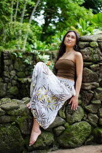 Pele Collection: PELE PAEPAE WOVEN A-LINE SKIRT TSK179 WHITE