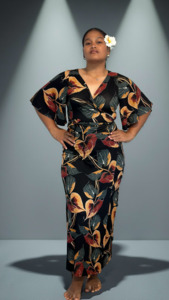 The Abbie Collection: WOMEN ABBY MAXI WRAP DRESS - TD152