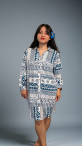 Le Ala Collection: LE ALA L/S BUTTON DRESS TDSH001v