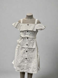 Girls White Dress: GIRL'S DRESS IOANA-LG1643 WHITE