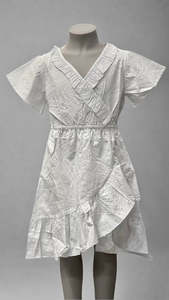 Girls White Dress: GIRL'S DRESS LG1642 - ANA WHITE