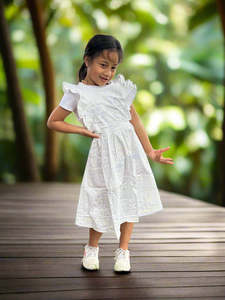 Girls White Dress: GIRL'S VAILILI DRESS FAY STYLE - LG1649 WHITE