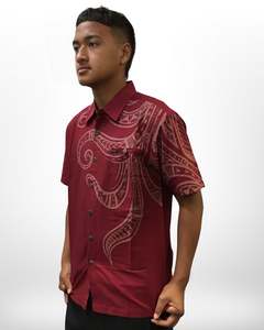 50 Clearance Sale 2025: Tanoa Men's Pupuni Shirt-SS2071 WINE