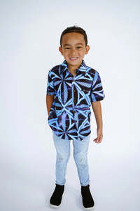 Boys Shirts: TAPUTIMU 4-WAY STRETCH TANOA BOYS SHIRT SB1279 FB1265