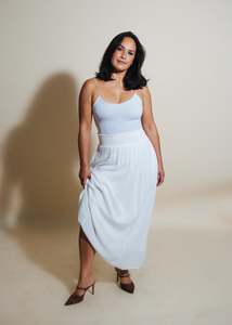 Womens White: WOMEN'S PAEPAE WOVEN A-LINE SKIRT TSK179