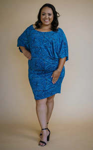 LUANA WING KNIT DRESS BLUE- TD160