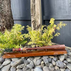 21st Keys: NZ Greenstone Taiaha On A Stand