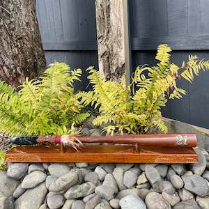 NZ Greenstone 21st Taiaha On A Stand