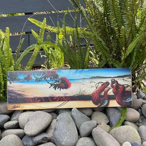 Mahi Toi Art: Golden Sands Mounted Prin