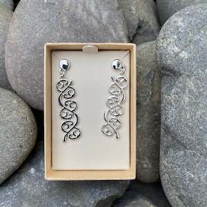 Silver Kōwhaiwhai Earrings