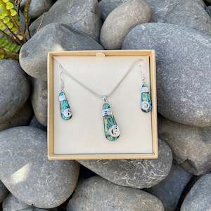 Pāua Toki Jewellery Set
