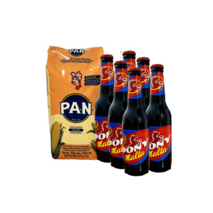 Harina P.A.N. Yellow Corn Meal + 6 Pack Pony Malta Combo
