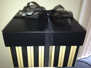 Gift Boxes For All Occasions: A Black & Natural Striped Gift Box - Small (Fill with your own selection of products)