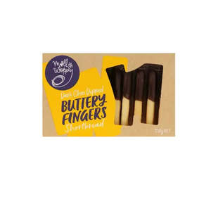 All Good Things Sweet: Molly Woppy Dark Choc Dipped Buttery Fingers Shortbread
