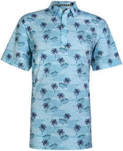 Products: Summertime Cool-Stretch Men’s Golf Shirt (Light Blue) Tattoo Golf