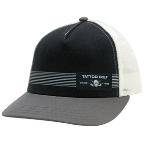 Tattoo Brand Premium Trucker Golf Hat (Black/White) Tattoo Golf