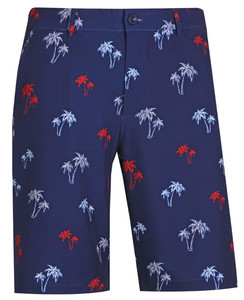 Palm Tree Cool-Stretch Men’s Golf Shorts (Blue) Tattoo Golf