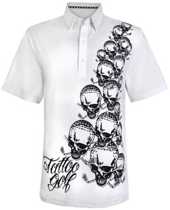 OB Performance Cool-Stretch Golf Shirt – Limited Edition (White) Tattoo Golf