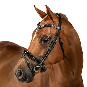 Bridles: Flexible Fit Premium Black Snaffle Bridle Astral