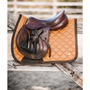 Saddle Blankets Pads: PSOS Jump Pad Brown Suede