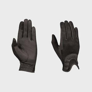 Dublin Pull On Glitter Mesh Black Riding Gloves