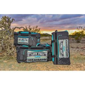Storage Gear Bags: Cowgirl Hardware Live Free Serape Gear Bags in Grey and Turquoise