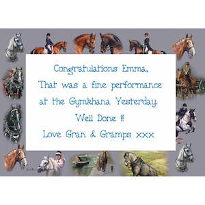 School Stationary: Note Card & Envelopes (Pk10) 1 Horse Design