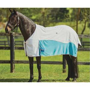 Kool Coat Cotton Airstream Standard Neck-White/Turquoise/Pink