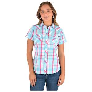 Summer Sale: Wrangler Womens Adabelle Check Western S/S Shirt