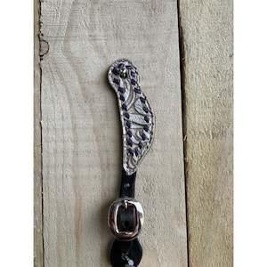 Spurs Western: San Saba Purple Floral Purple Youth Spur Straps