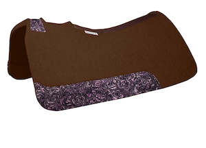 Saddle Blankets Wester: 5 Star The All Around Brown with Purple Rose Pad
