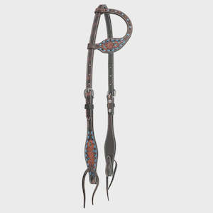 Circle Y Bronco Blue Texas Flower One Ear Headstall