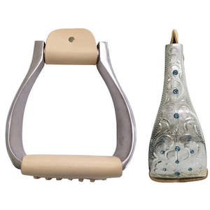 Fort Worth Engraved Oxbow 3" w/Turquoise Crystals