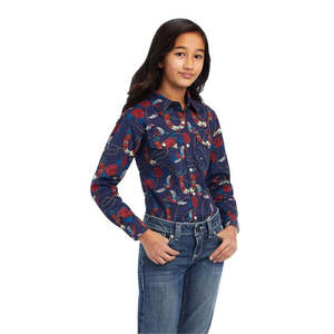 Spring Sale 2024: Ariat Girls REAL Ropey Rose Print Shirt