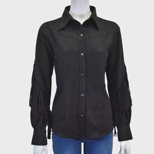 Cowboy Hardware Women's CH Black Fringe Sleeve Jacket