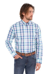 Wrangler Men’s Dale Check 1-Pocket Button Down Long Sleeve Shirt